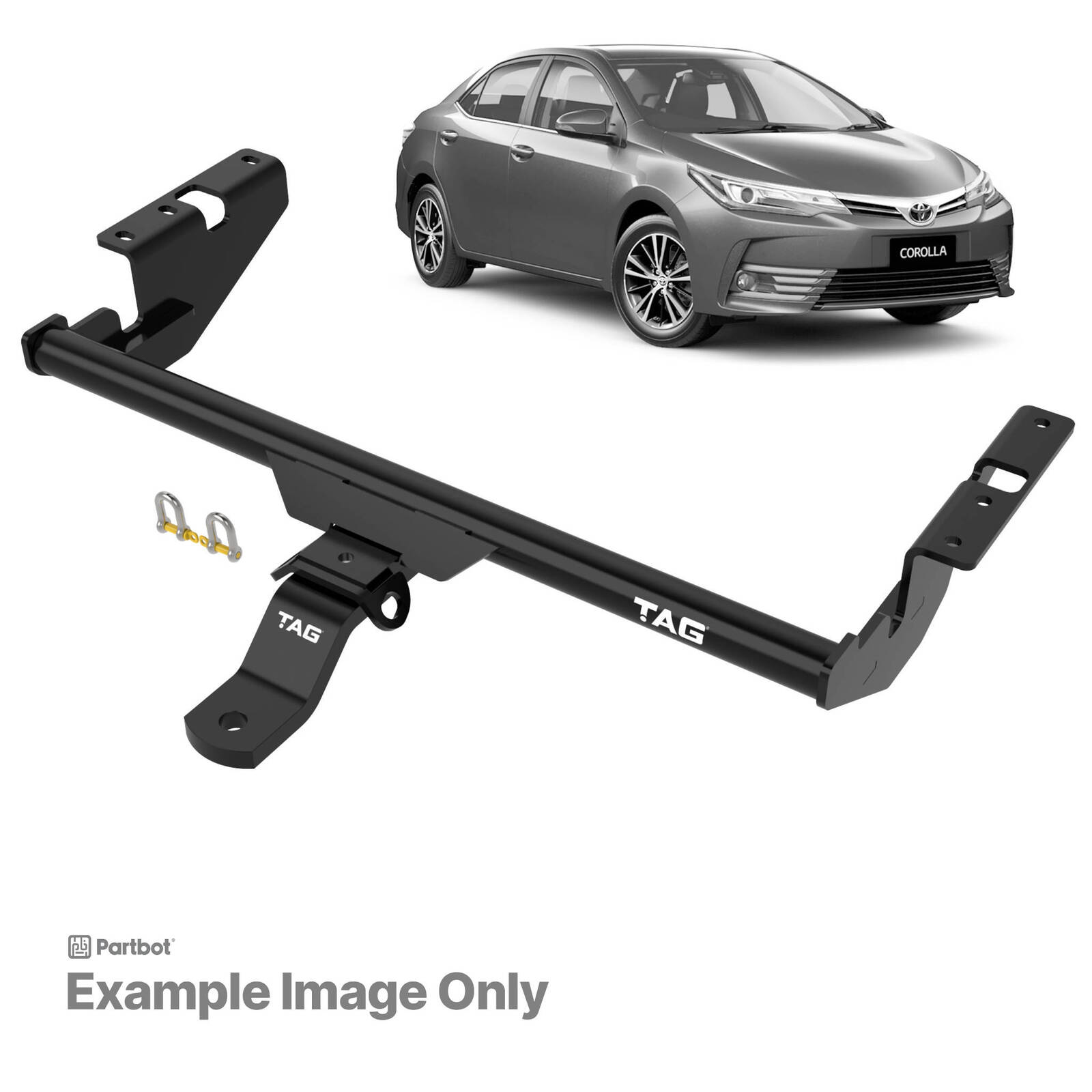 TAG Light Duty Towbar & Universal Wiring for Toyota Corolla Sedan ZRE172 (12/2013 - on) image