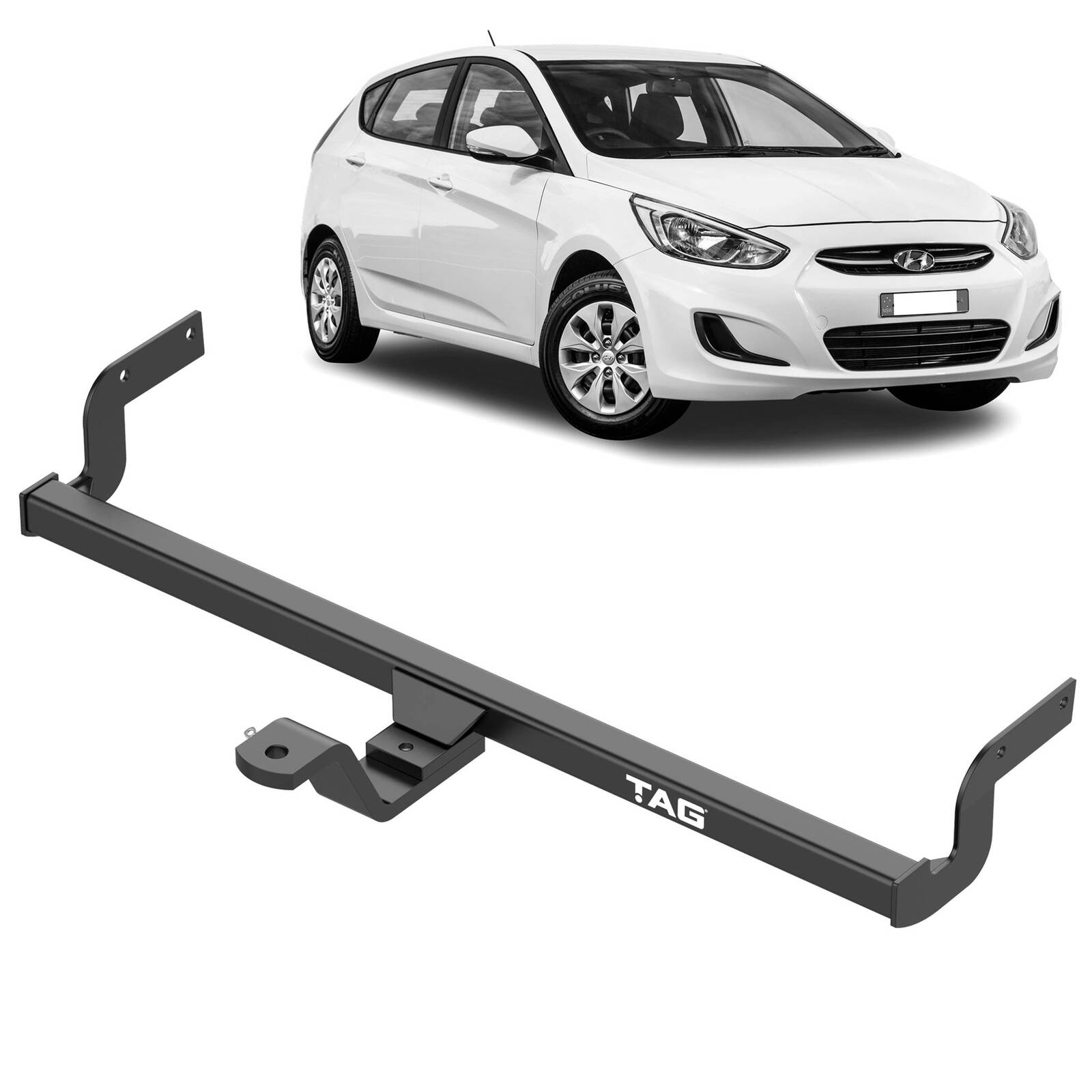 TAG Standard Duty Towbar & Universal Wiring Kit for Hyundai Accent RB Series Hatchback (11/2010 - 05/2019) image