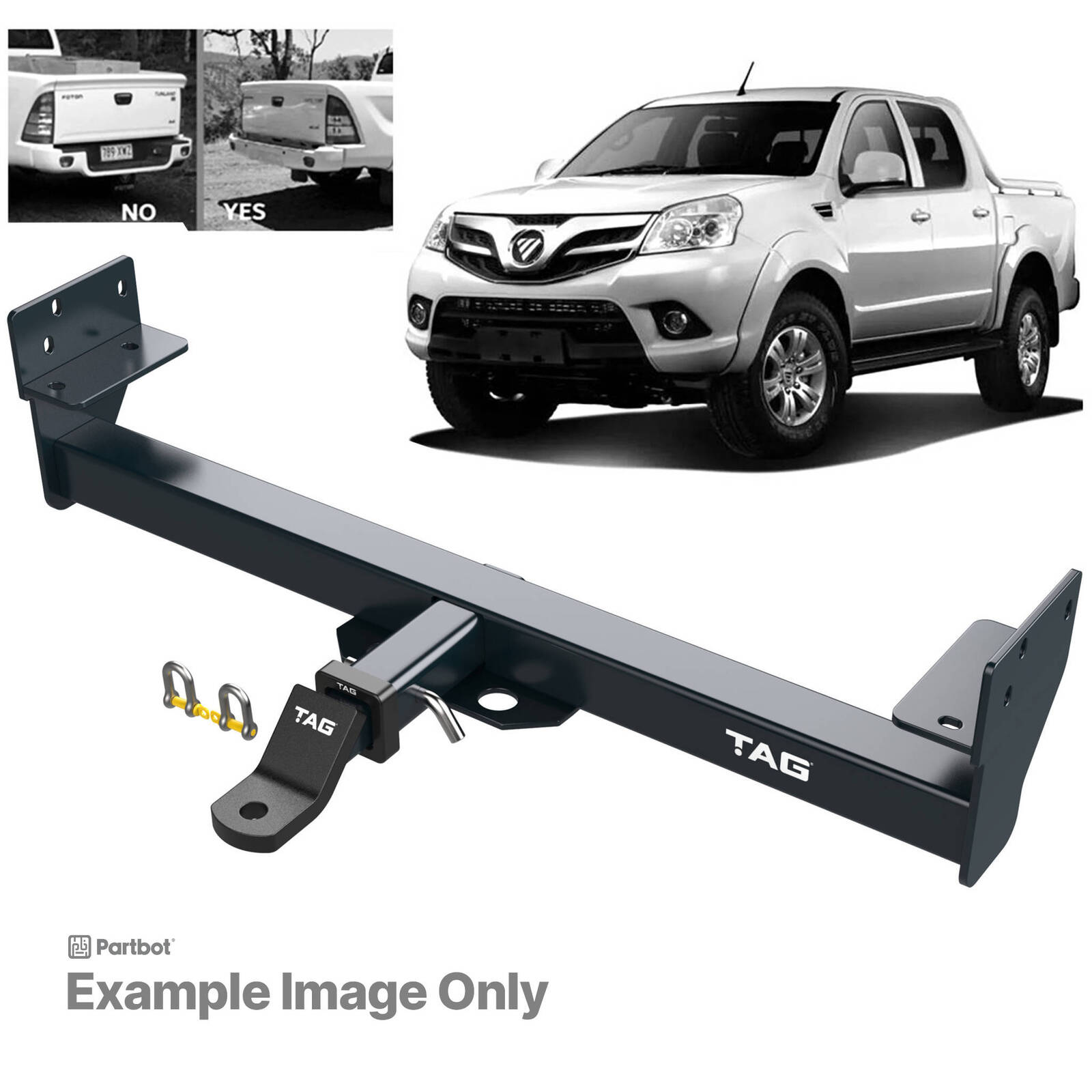 TAG Heavy Duty Towbar and Universal Wiring Harness for Foton Tunland (06/2012 - 06/2017) image