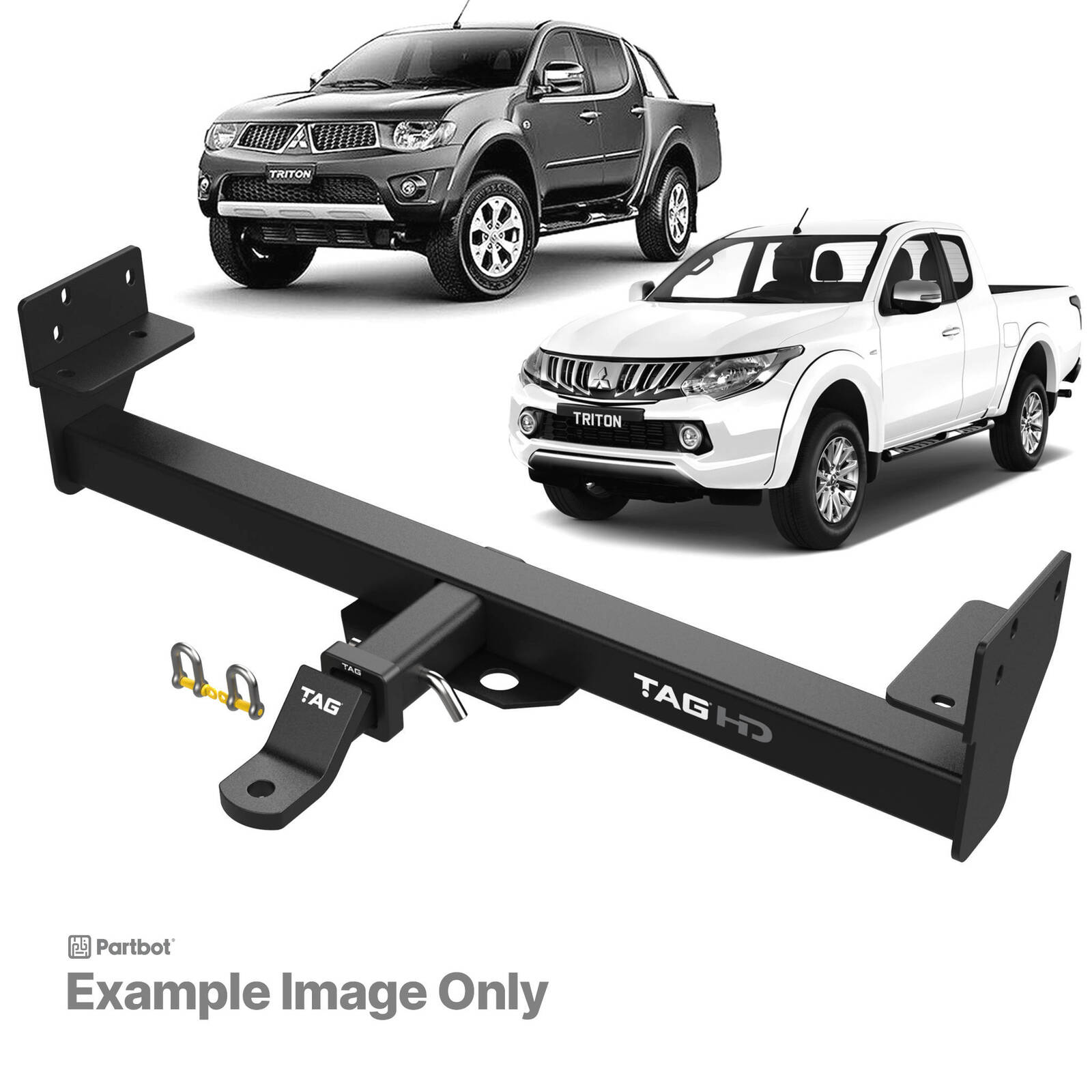 TAG Heavy Duty Towbar & Direct Fit Wiring for Mitsubishi Triton ML MN No Rear Step (07/2006 - 04/2015) image