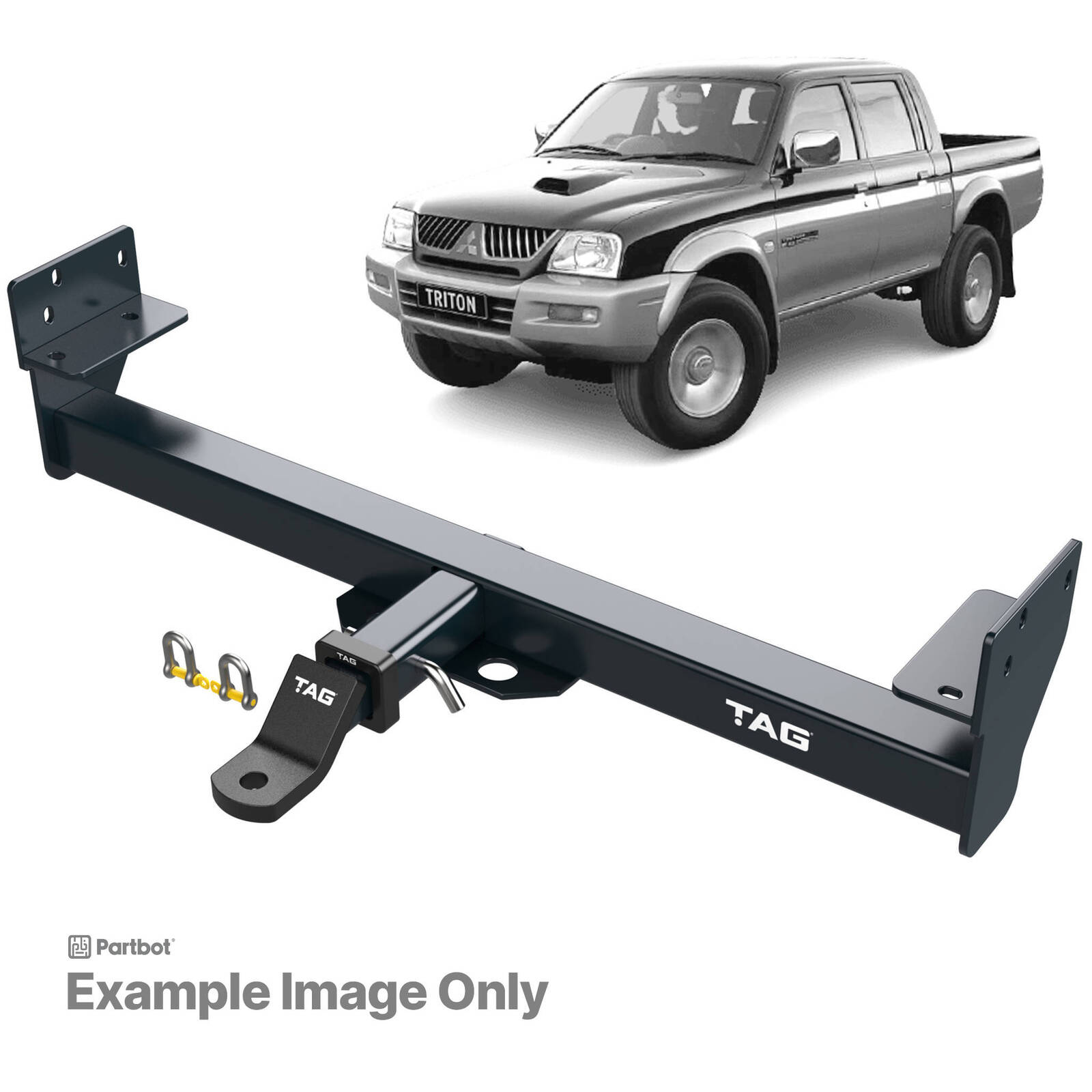 TAG Heavy Duty Towbar & Direct Fit Wiring for Mitsubishi Triton No Bumper (03/1986 - 12/2006) image