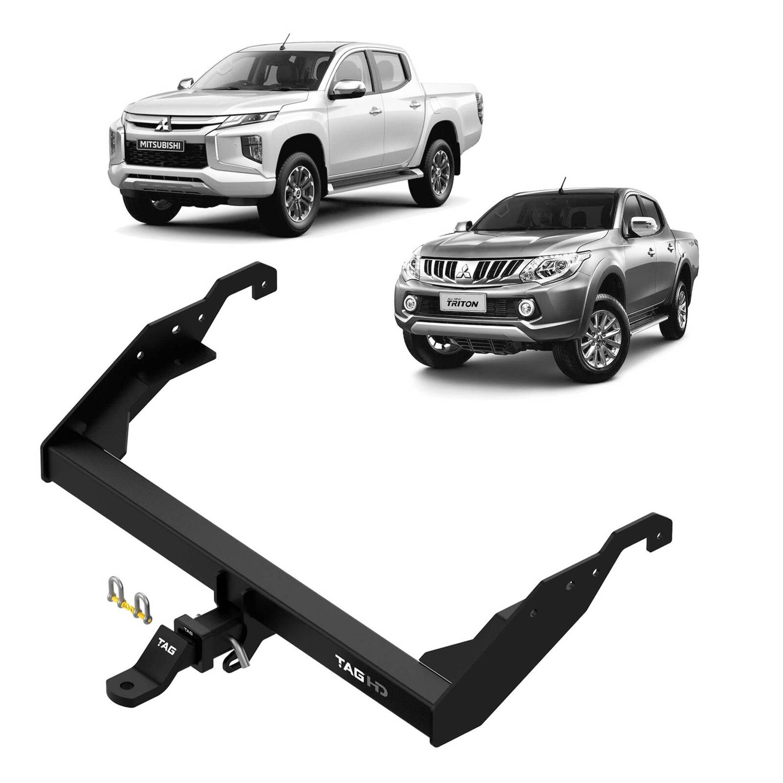 TAG Heavy Duty Towbar & Direct Fit Wiring Kit for Mitsubishi Triton MQ Series Models Without Rear Step (05/2015 - 11/2018) image