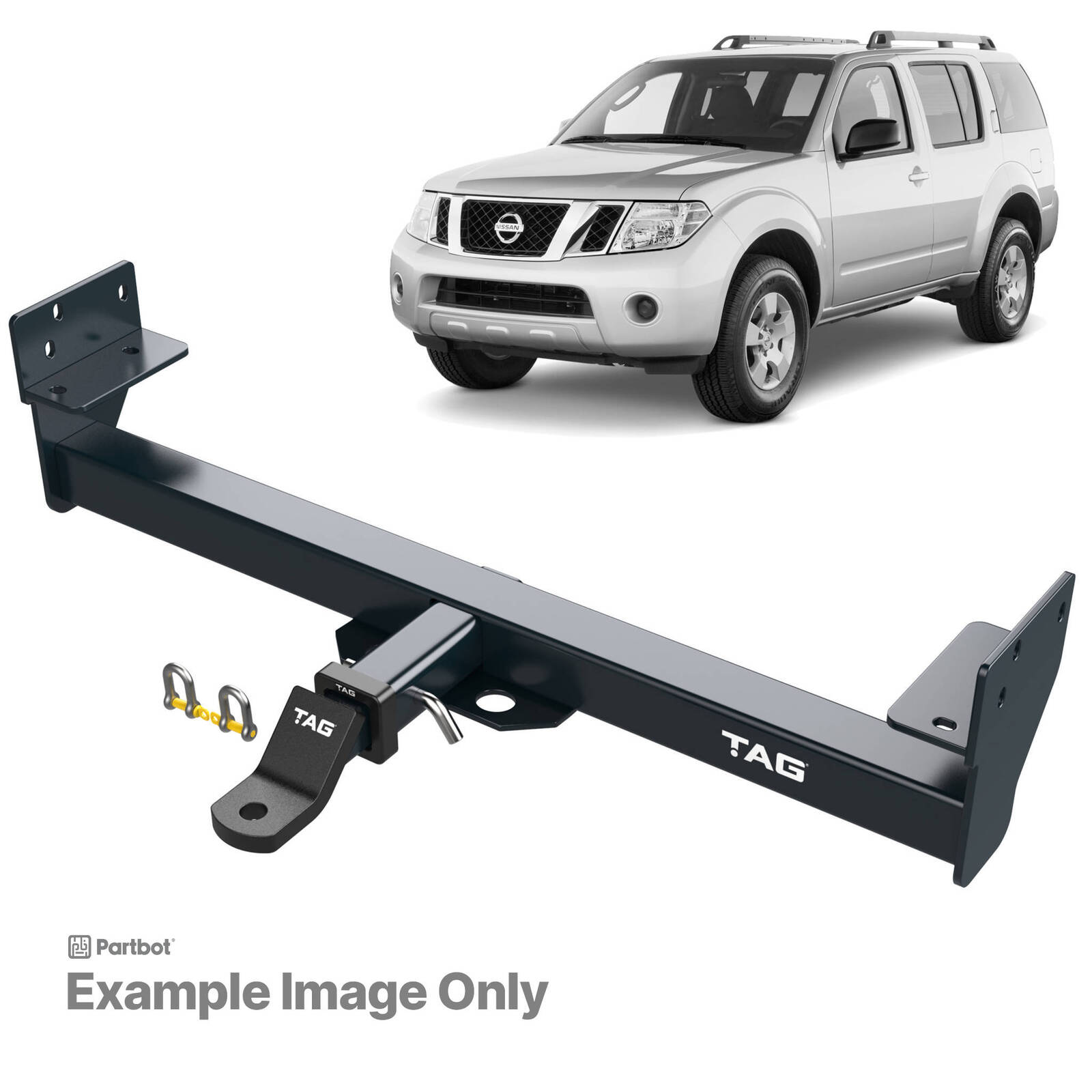 TAG Heavy Duty Towbar & Universal Wiring for Nissan Pathfinder R51 (07/2005 - 09/2013) image