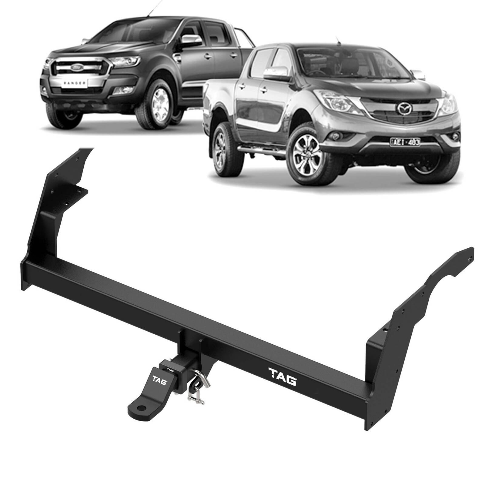 TAG Heavy Duty Towbar for Ford Ranger (09/2011 - 05/2022), Mazda BT-50 (11/2011- 10/2020) Styleside Tub Body Only image