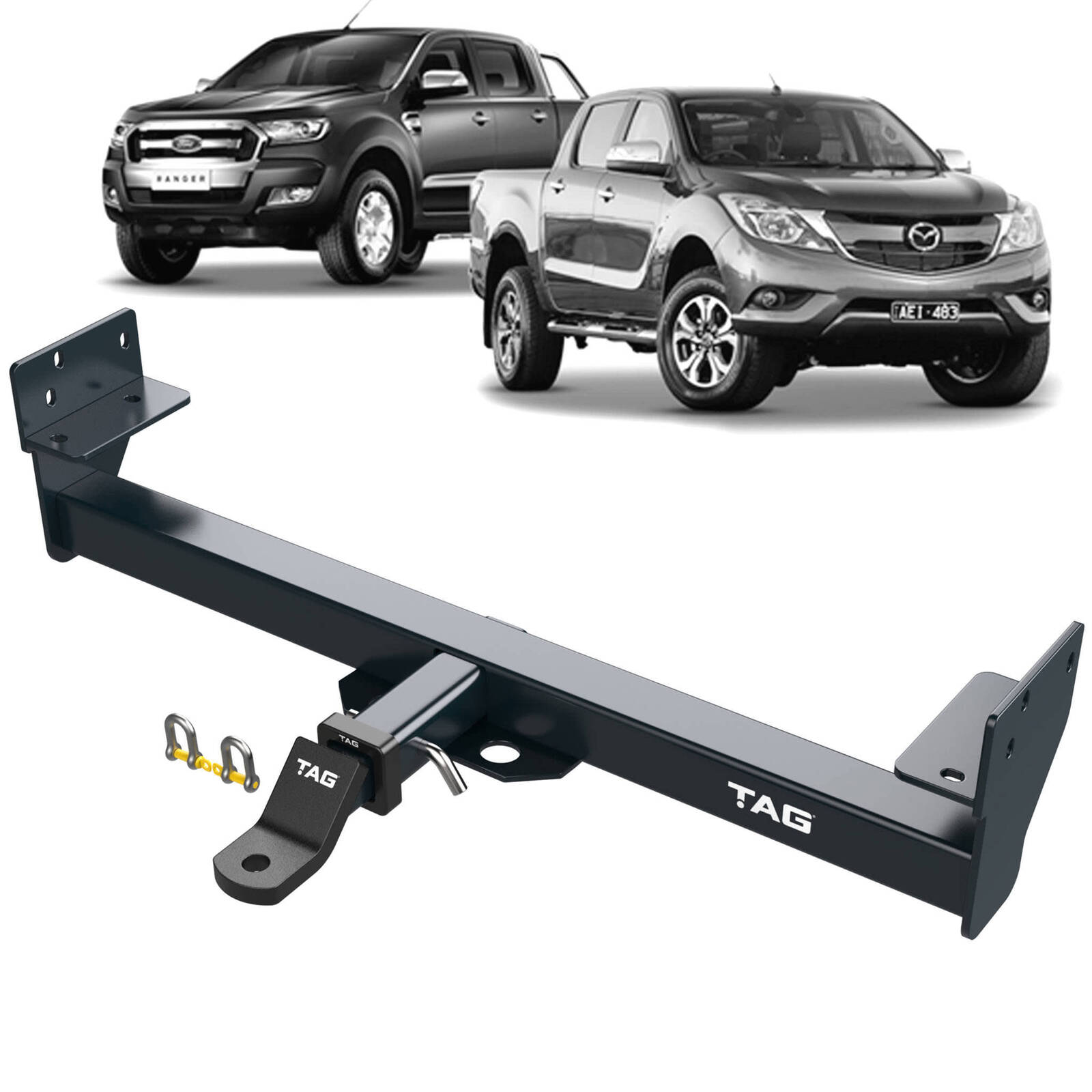 TAG Heavy Duty Towbar & Direct Fit Wiring for Ford Ranger PX1 4x2 RWD Tub Models (03/2014 - 07/2015) image