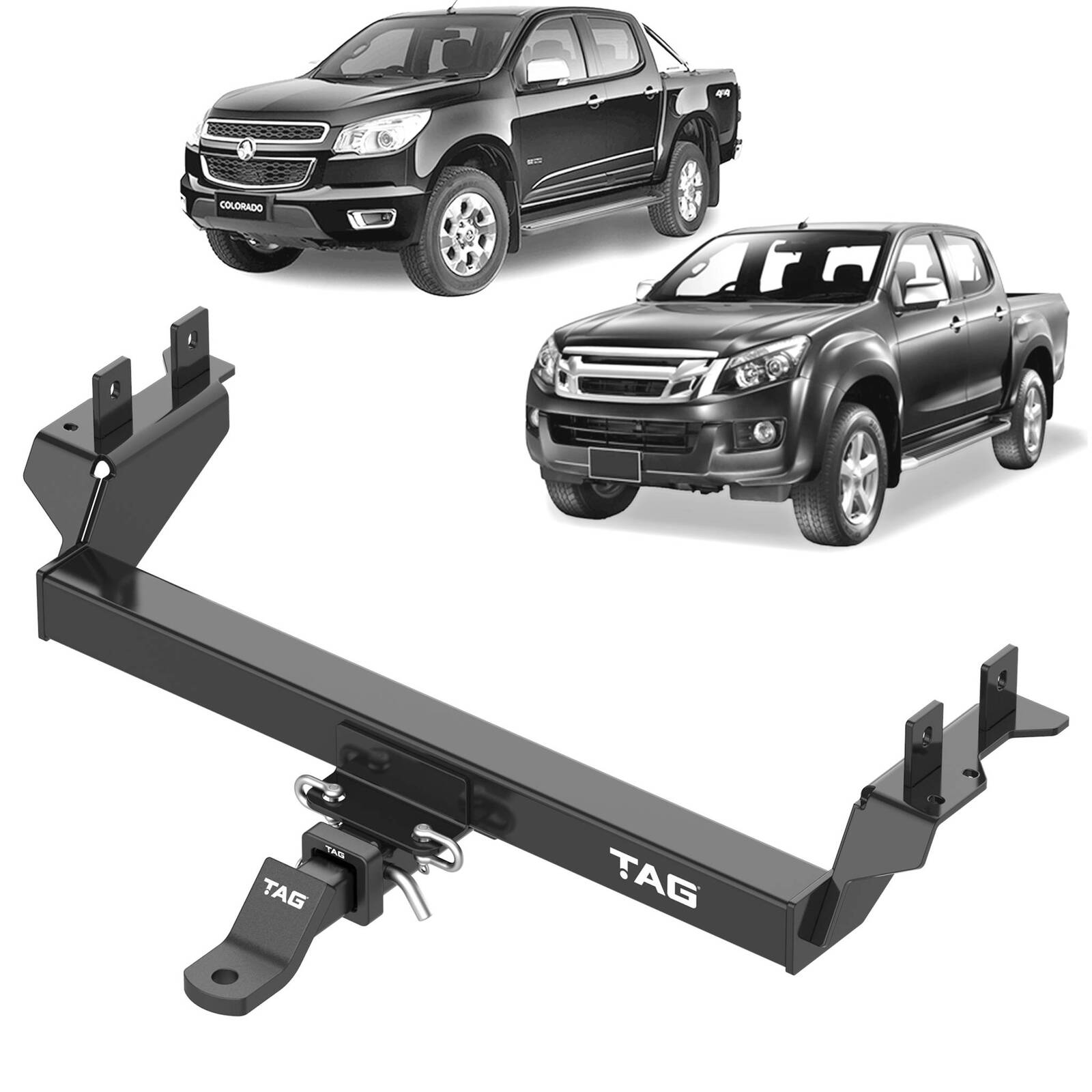 TAG Heavy Duty Towbar & Direct Fit Wiring for Holden Rodeo RA Series Utes With Step (02/2003 - 06/2008) image