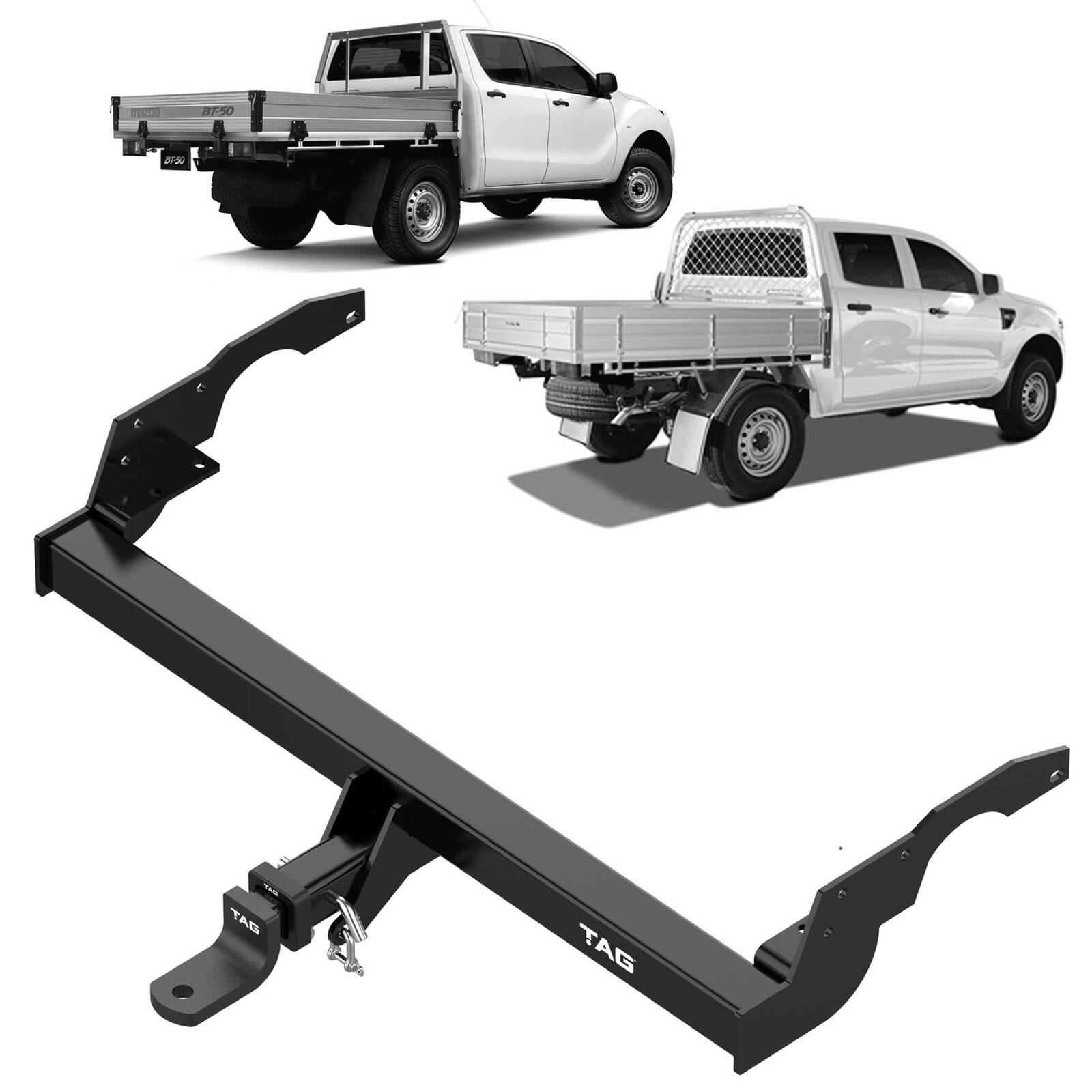 TAG Heavy Duty Towbar & Direct Fit Wiring for Ford Ranger PX2 and PX3 Cab Chassis Models (06/2015 - 06/2022) image