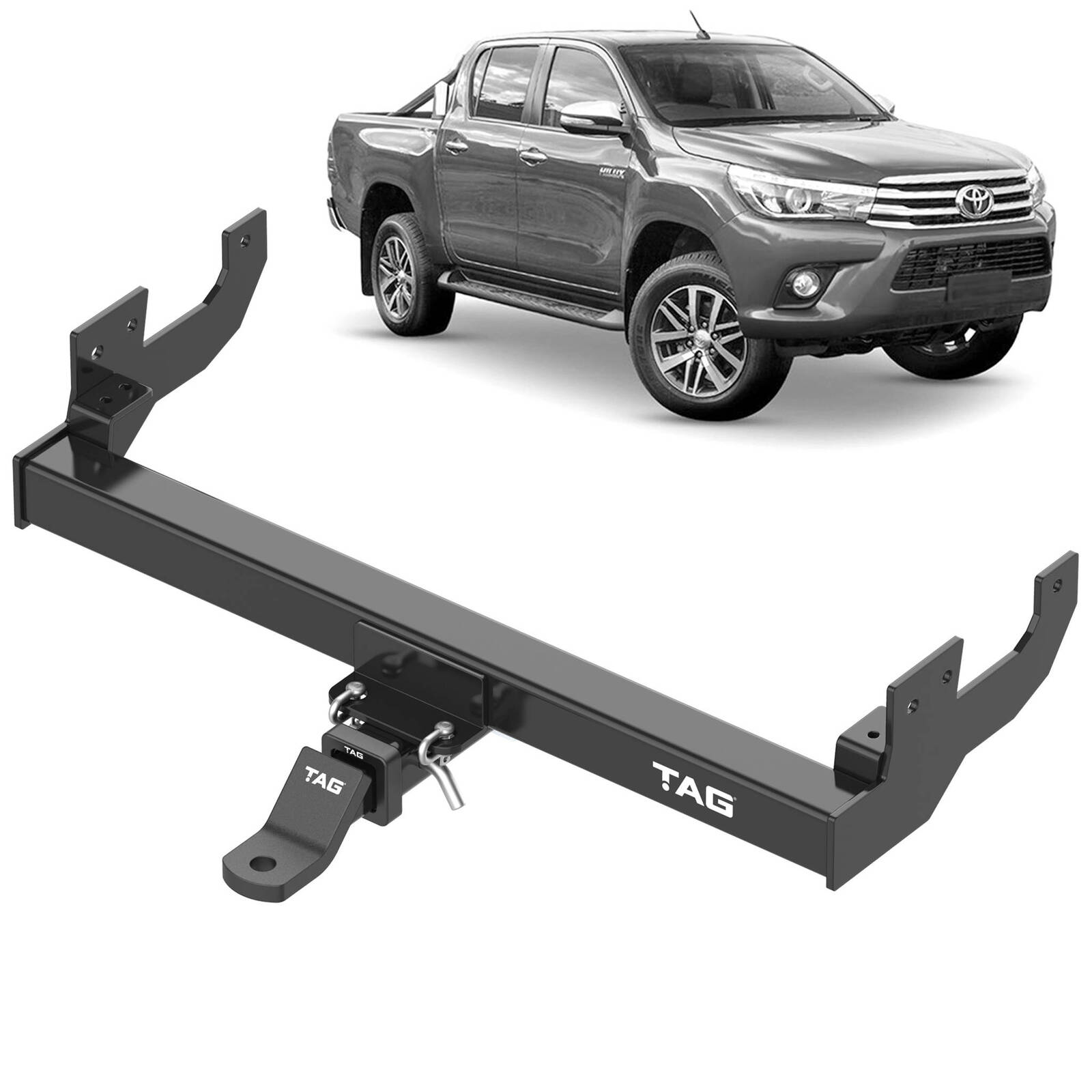 TAG Heavy Duty Towbar & Wiring Kit For Toyota Hilux Models With No Rear Bumper Step (04/2005 - 07/2008) image