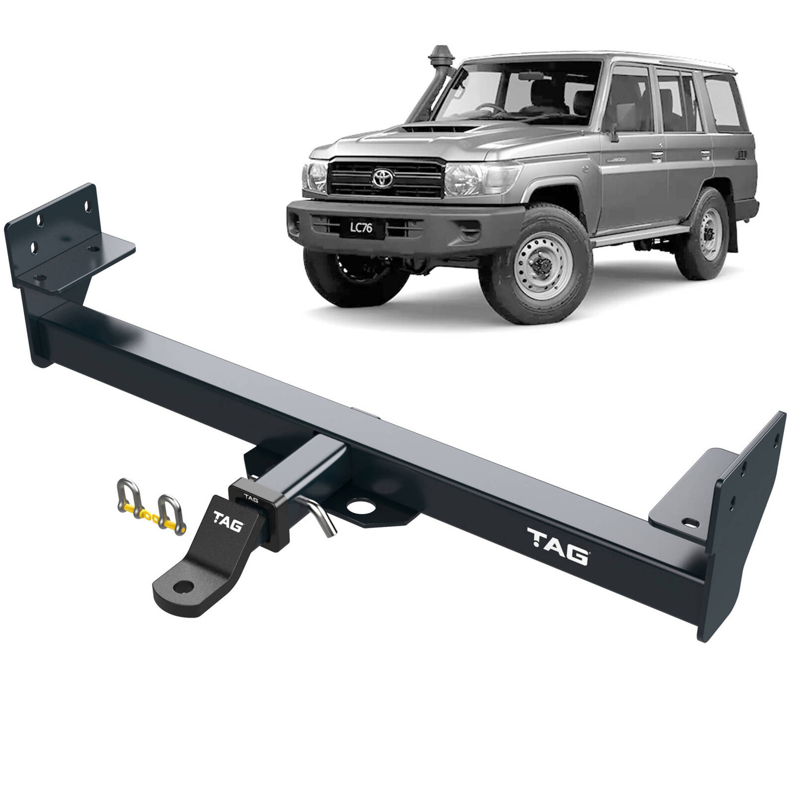 TAG Heavy Duty Towbar & Direct Fit Wiring Kit for Toyota Landcruiser 76 Series Wagon (01/2007 - on) image