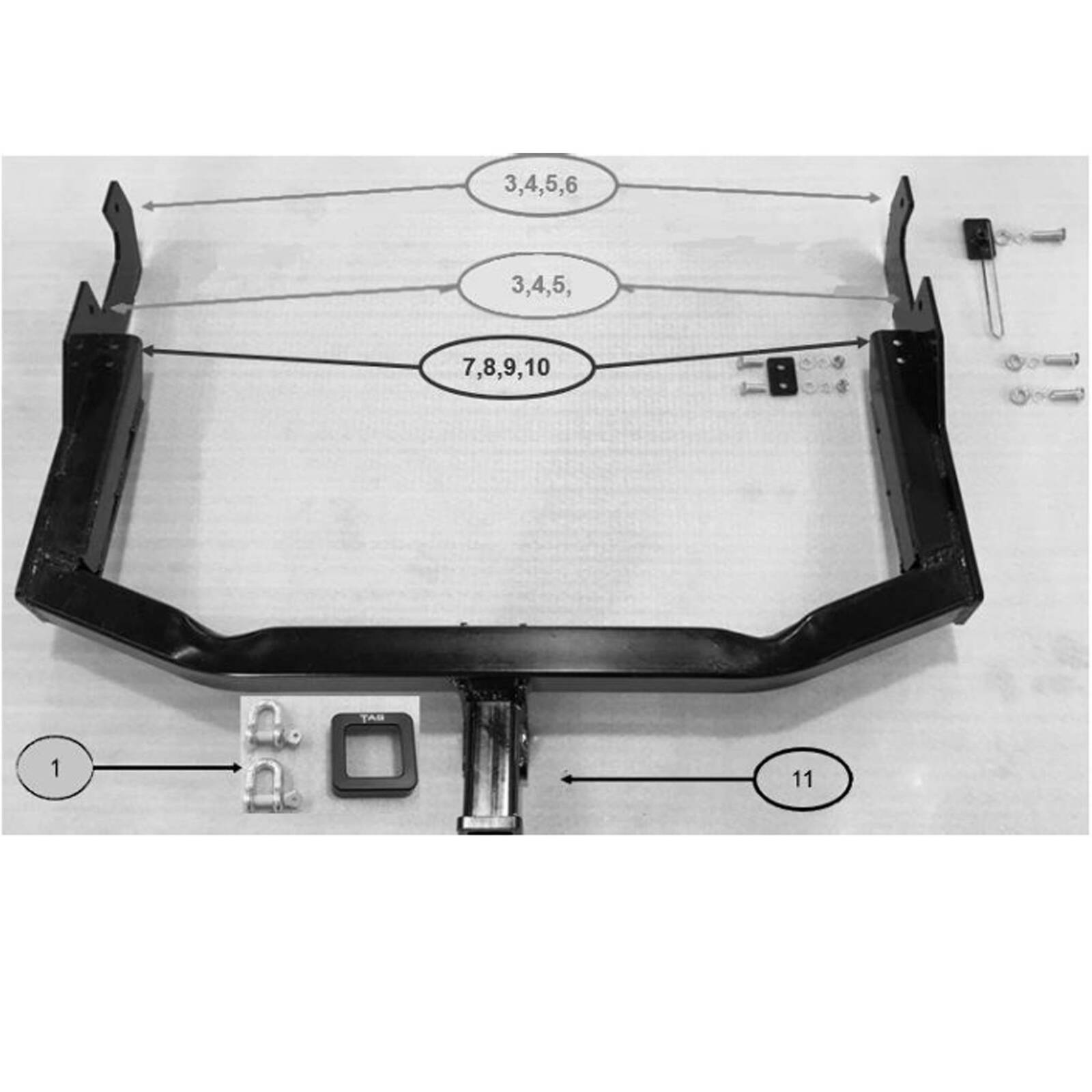 TAG Heavy Duty Towbar & Universal Wiring Harness for Toyota Hilux Camper Conversion (01/2005 - on) image