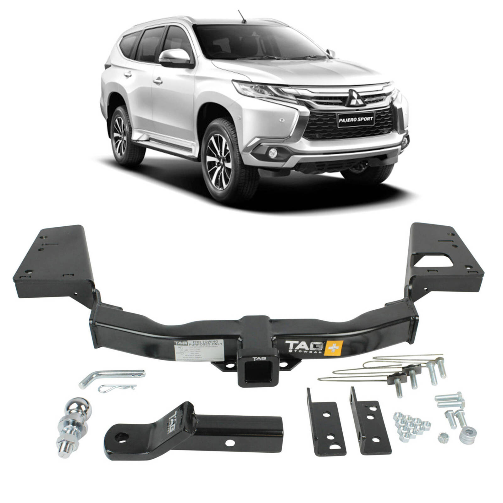 TAG Heavy Duty Towbar and Direct Fit Wiring Harness for Mitsubishi Pajero Sport (01/2015 - 11/2019) QE Models image