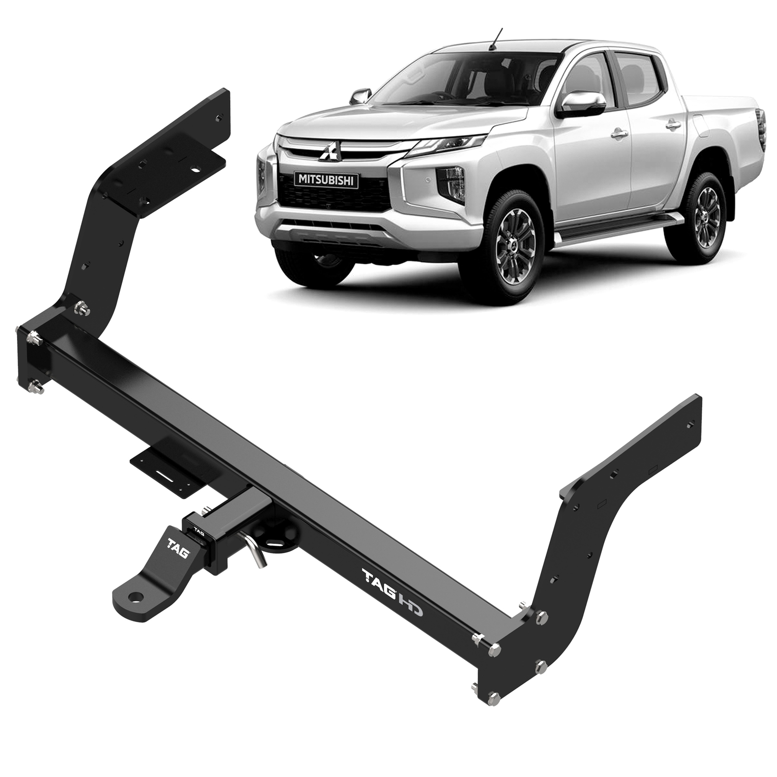 TAG Heavy Duty Towbar & Direct Fit Wiring for Mitsubishi Triton MQ Series With Rear Bumper Step (05/2015 - 11/2018) image