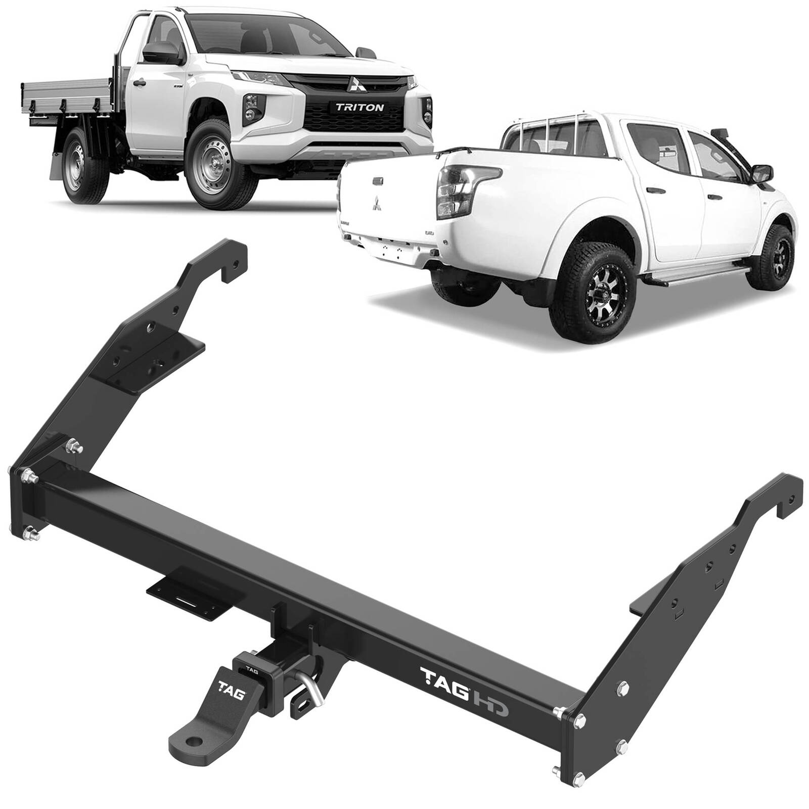 TAG Heavy Duty Towbar & Direct Fit Wiring Kit for Mitsubishi Triton MQ Series With No Rear Step (05/2015 - 11/2018) image