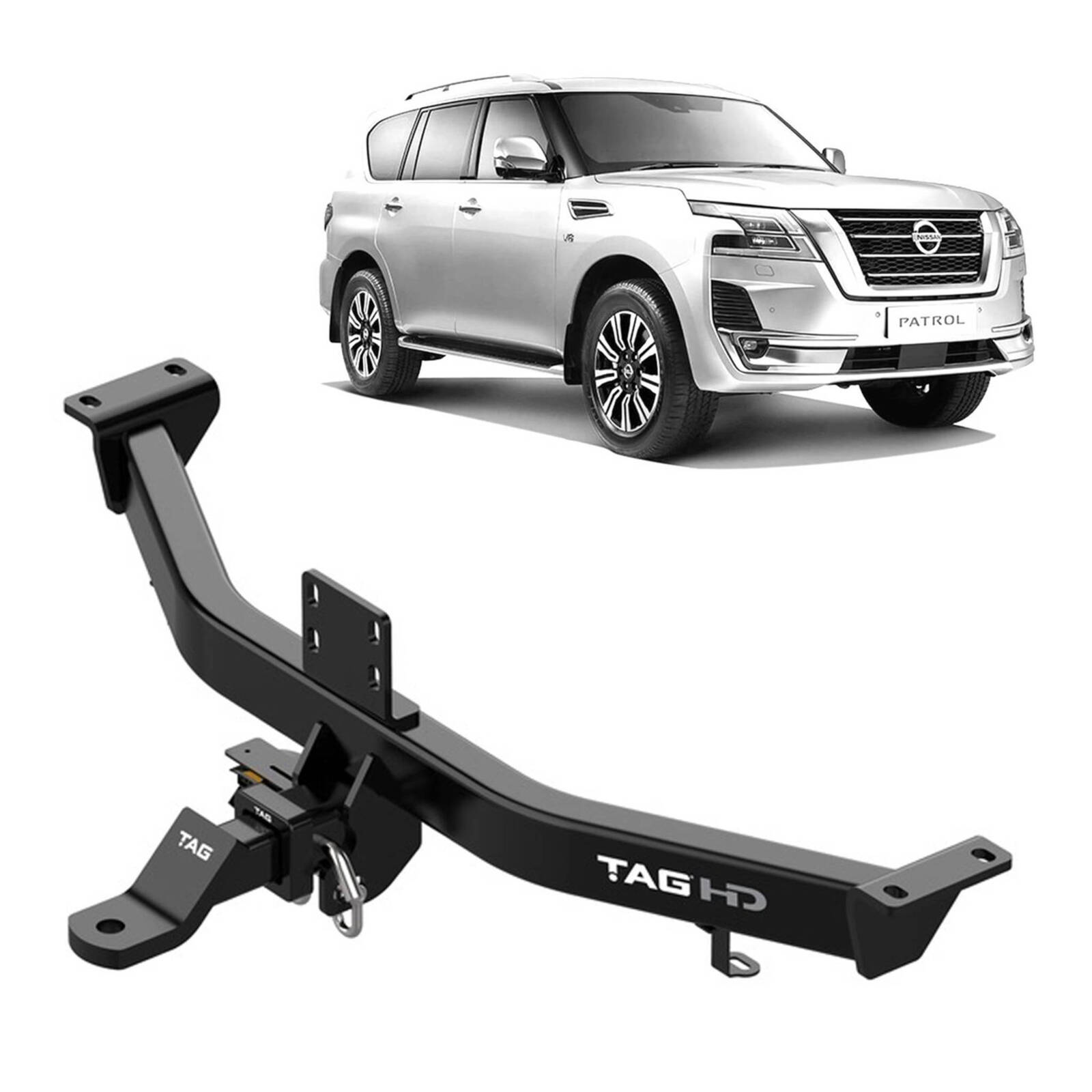 TAG Heavy Duty Towbar & Direct Fit Wiring For Nissan Y62 Patrol Series 1-5 (12/2012 - On) image