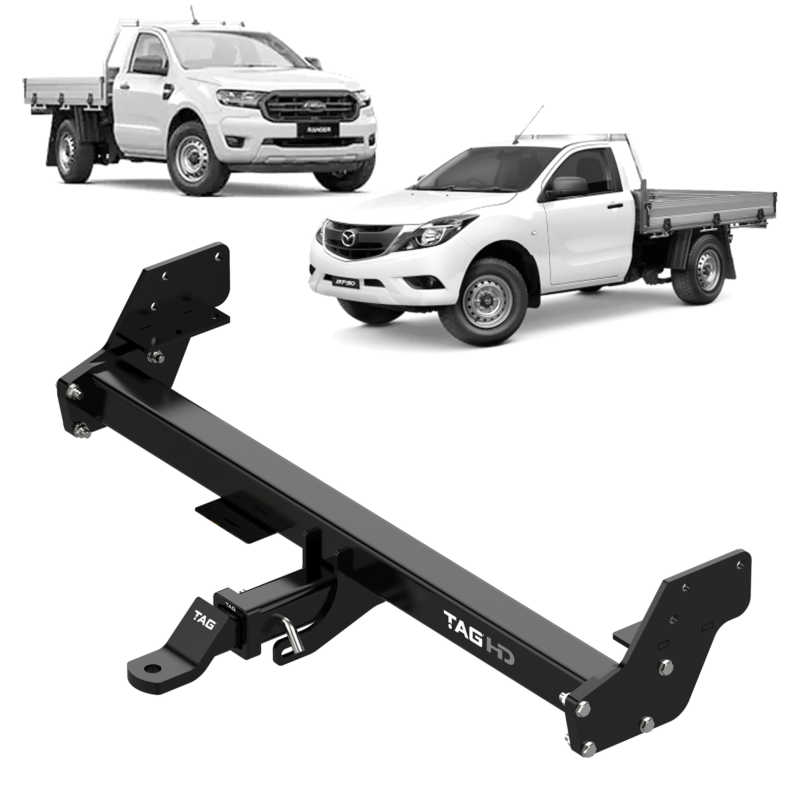 TAG Heavy Duty Towbar & Wiring Kit for Mazda BT-50 Cab Chassis (11/2011 - 07/2020), Ford Ranger Cab Chassis (10/2011 - 05/2022) image