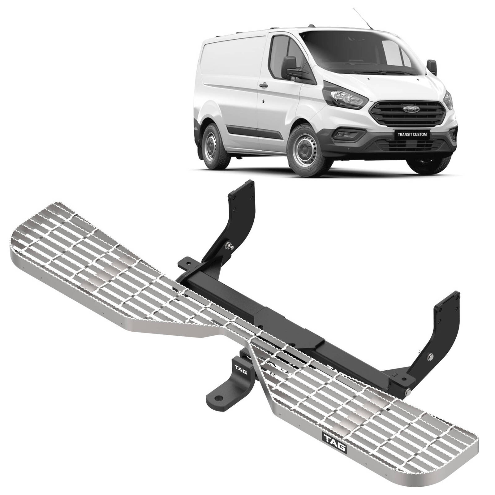 TAG Heavy Duty Towbar, Rear Step & Direct Fit Wiring for Ford Transit Custom Van VN (06/2016 - on) image