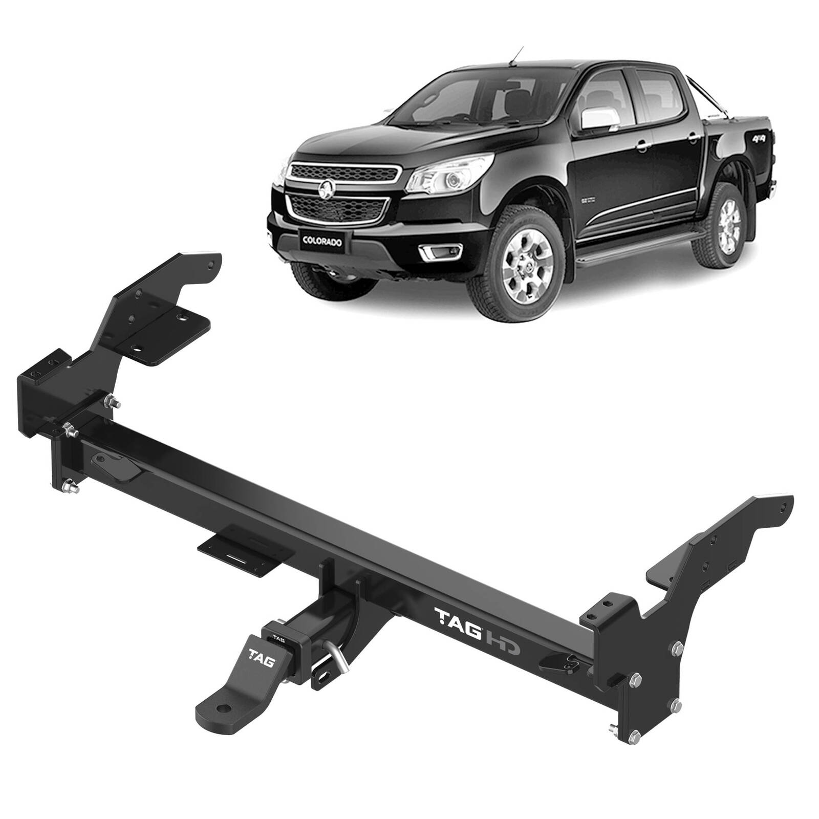 TAG Heavy Duty Towbar & Direct Fit Wiring Harness for Holden Colorado (01/2012 - on) Tub Body / Styleside With Bumper Step image