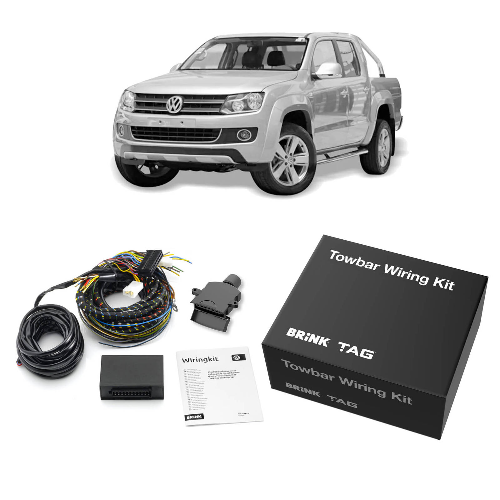 TAG Heavy Duty Towbar & Direct Fit Wiring Kit for Volkswagen Amarok Tub Models With Rear Step (09/2010 - 12/2022) image