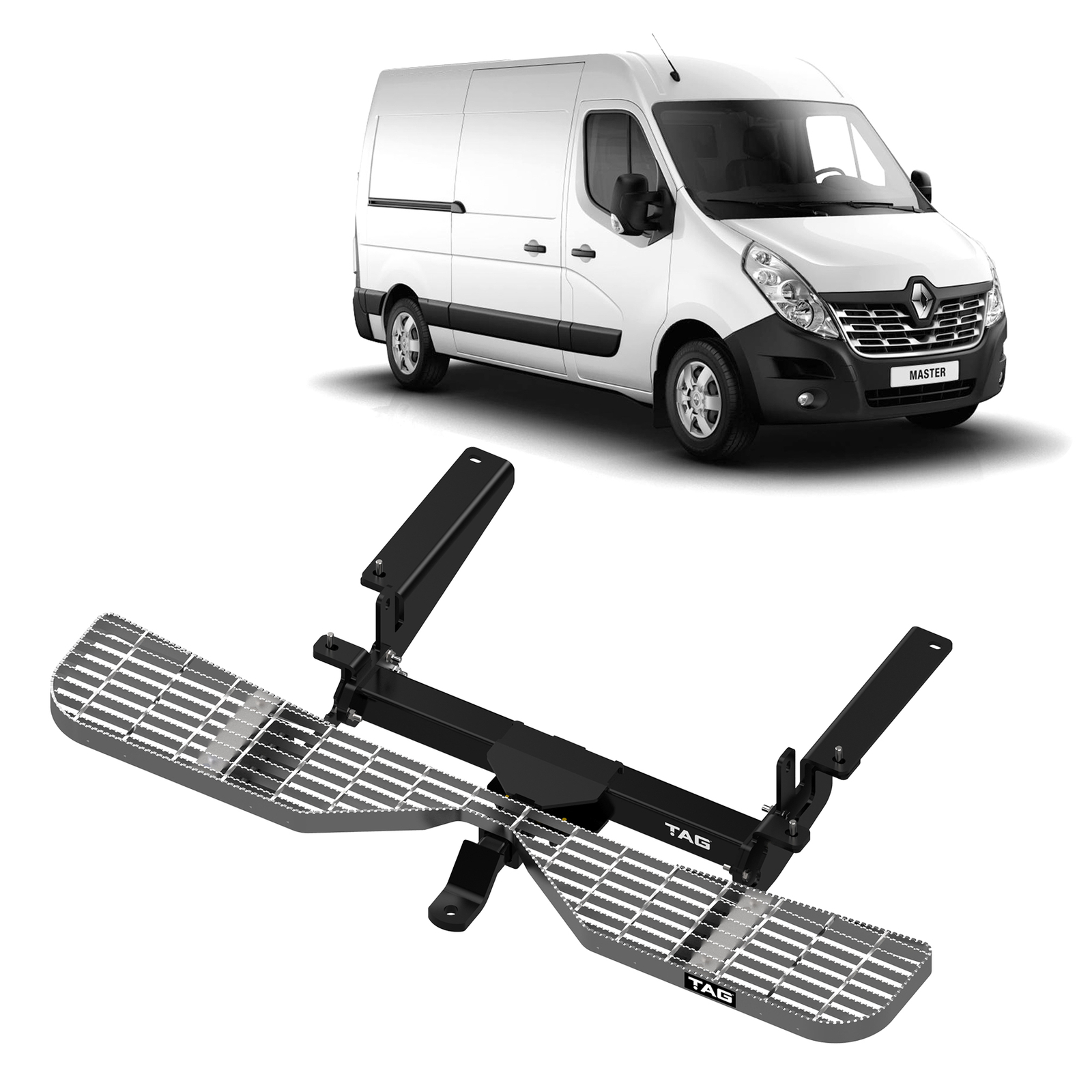 TAG Heavy Duty Towbar & Rear Step Combination and Direct Fit Wiring Harness for Renault Master FWD Vehicles (10/2011 - on) image