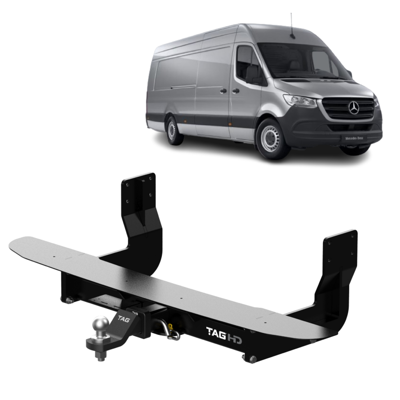 TAG Heavy Duty Towbar & Direct Fit Wiring for Mercedes Benz Sprinter Van 904, VS30 Wide Chassis (01/2019 - On) image