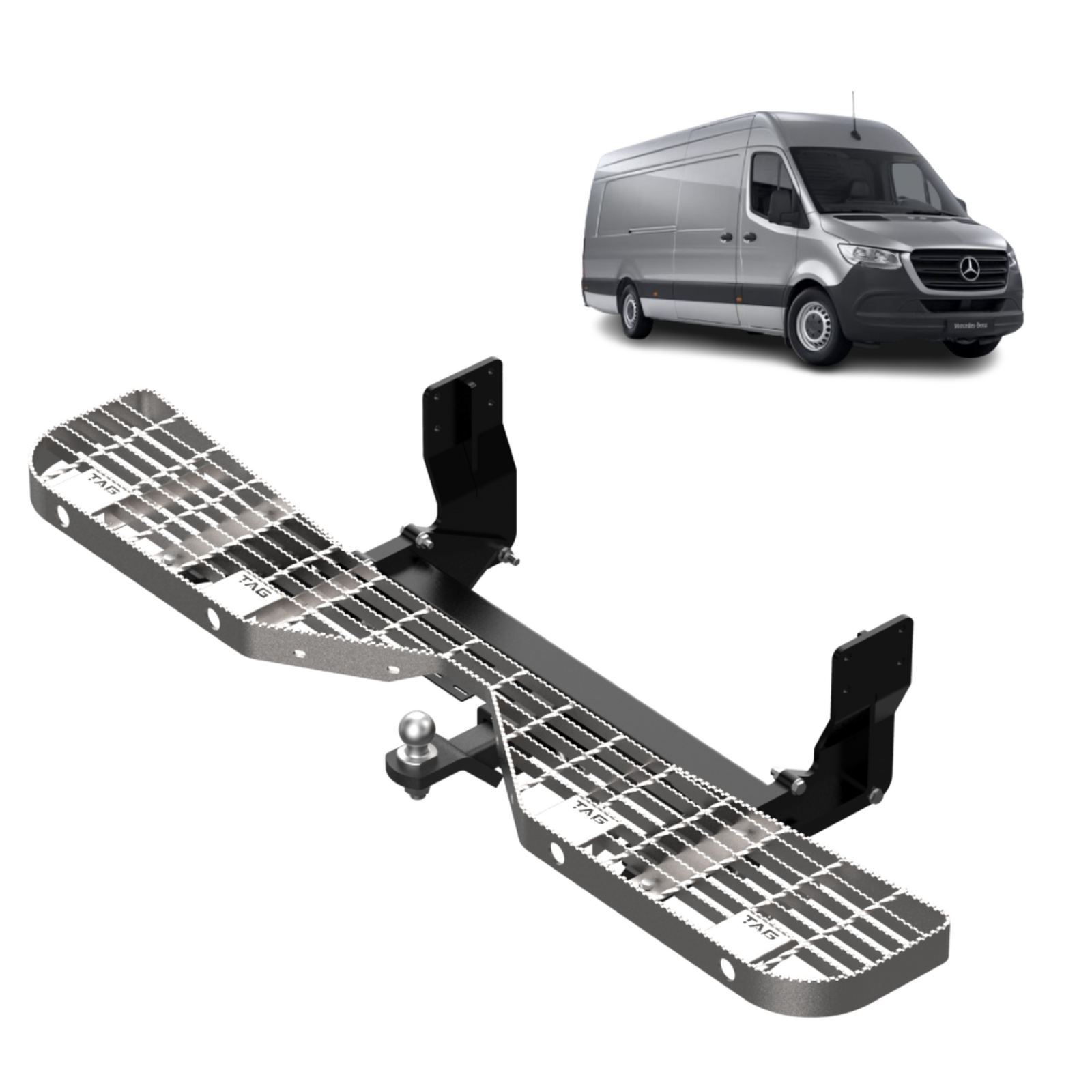 TAG Heavy Duty Towbar & Rear Step for Mercedes Sprinter Van 907 (VS30) Wide Chassis (01/2019 - On) image