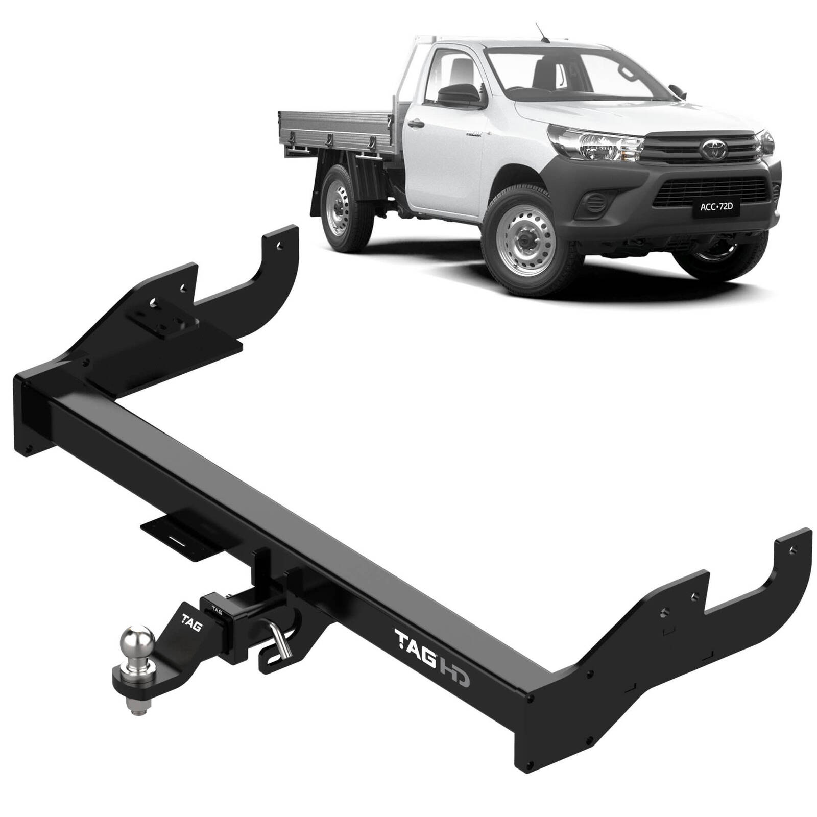 TAG Extended Towbar & Direct Fit Wiring For Toyota Hilux Models with Extended Tray or Canopy (04/2005 - 07/2008) image