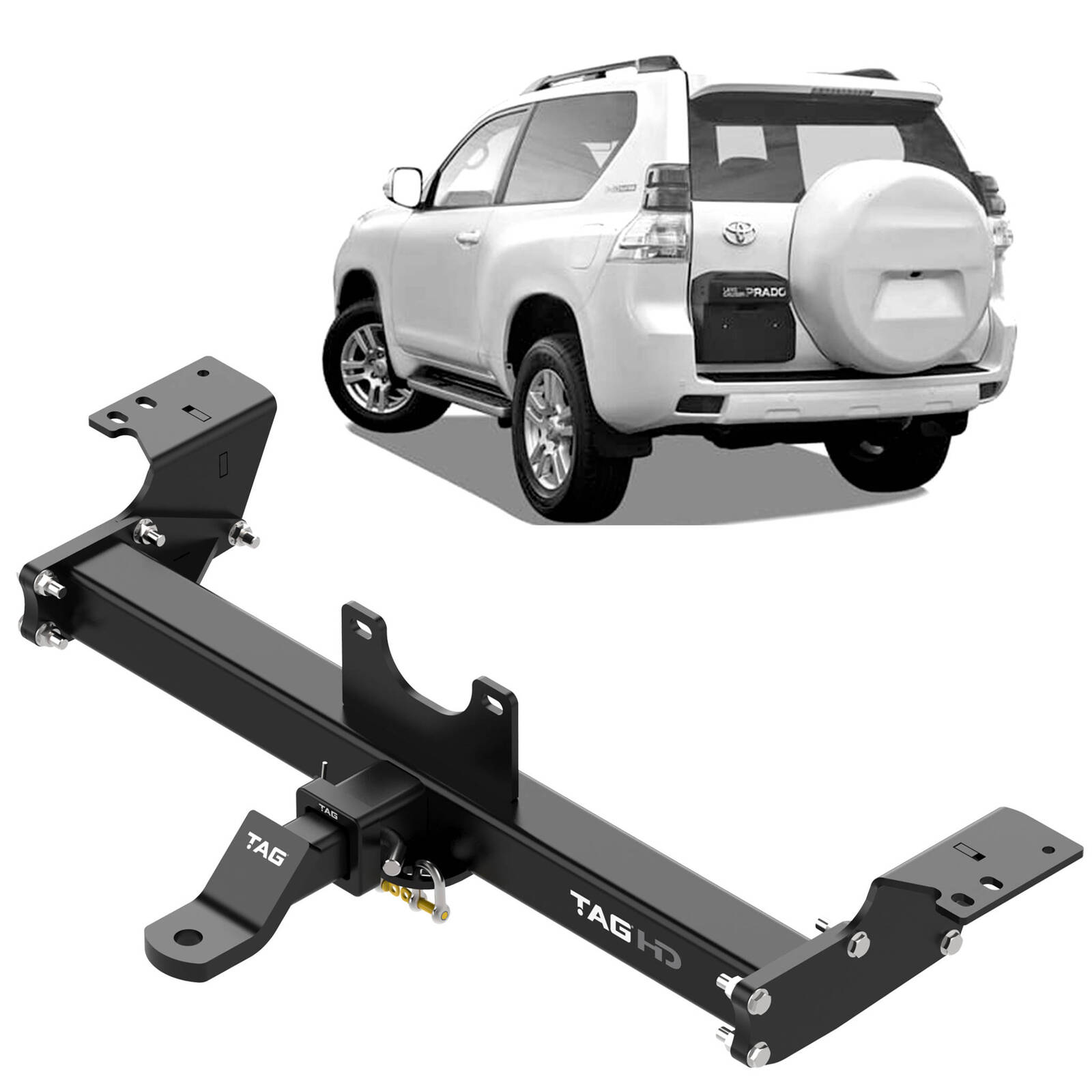 TAG Heavy Duty Towbar & Direct Fit Wiring for Toyota Prado 120 Series (09/2002 - 10/2009) image