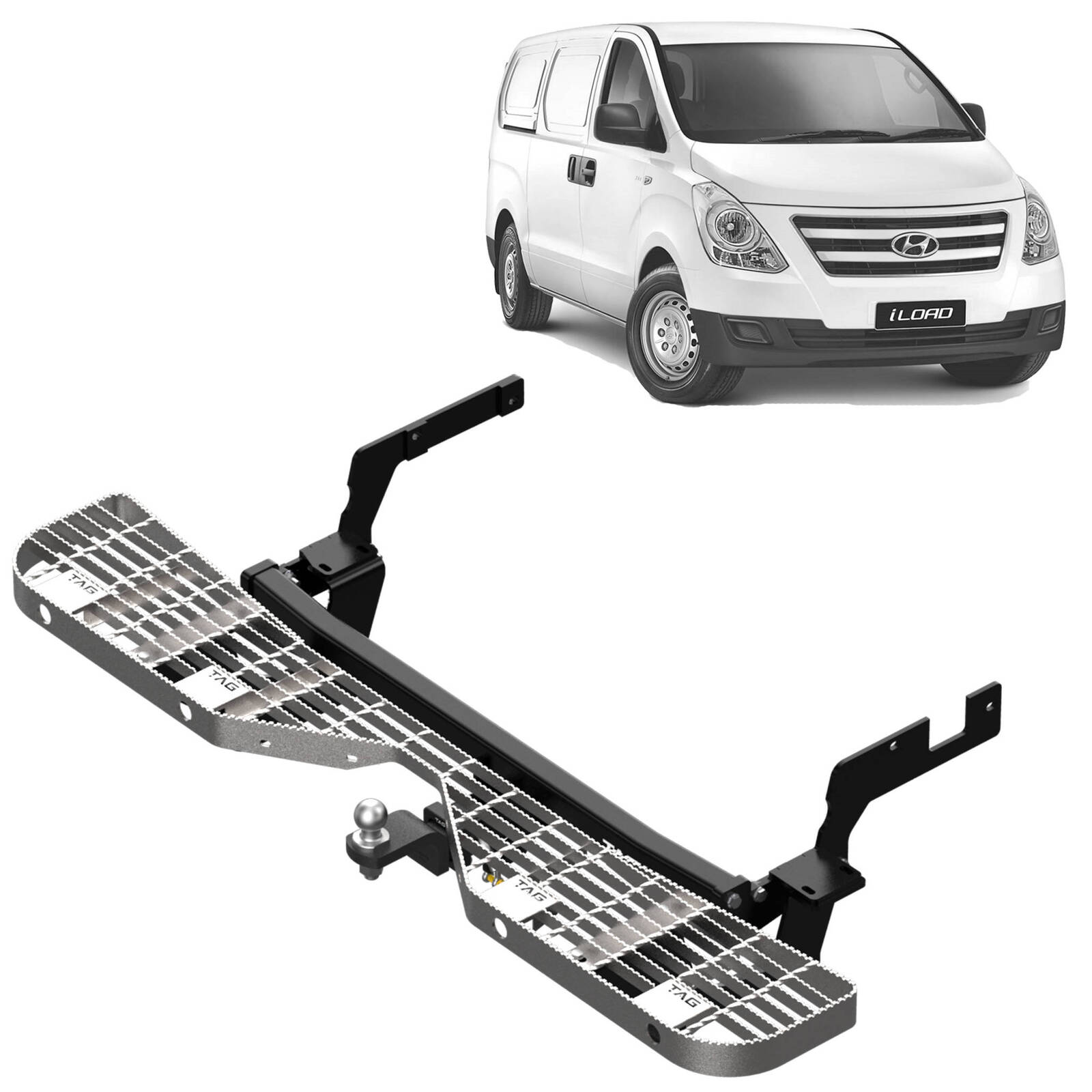 TAG Rear Step and Towbar Combination for Hyundai ILoad / IMax (02/2008 - 09/2021) image