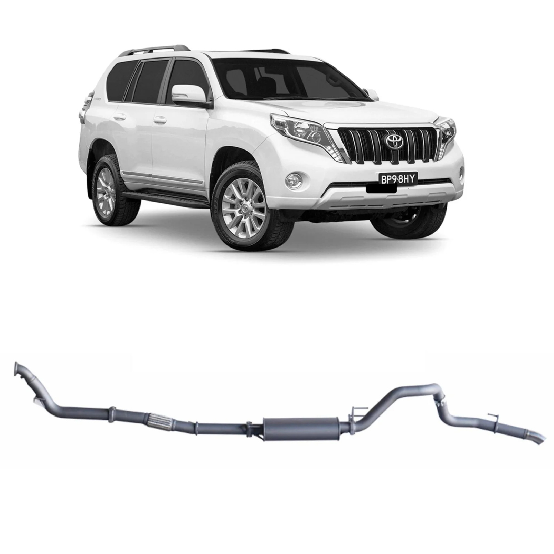 Redback Extreme Duty 3" Exhaust to suit Toyota Prado 120/150 Series Wagon / SUV. image