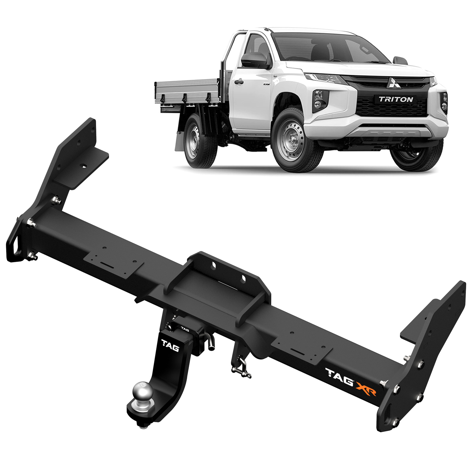 TAG 4x4 Recovery Towbar for Mitsubishi Triton MQ & MR Series Cab Chassis No Rear Step (01/2015 - 2024) image