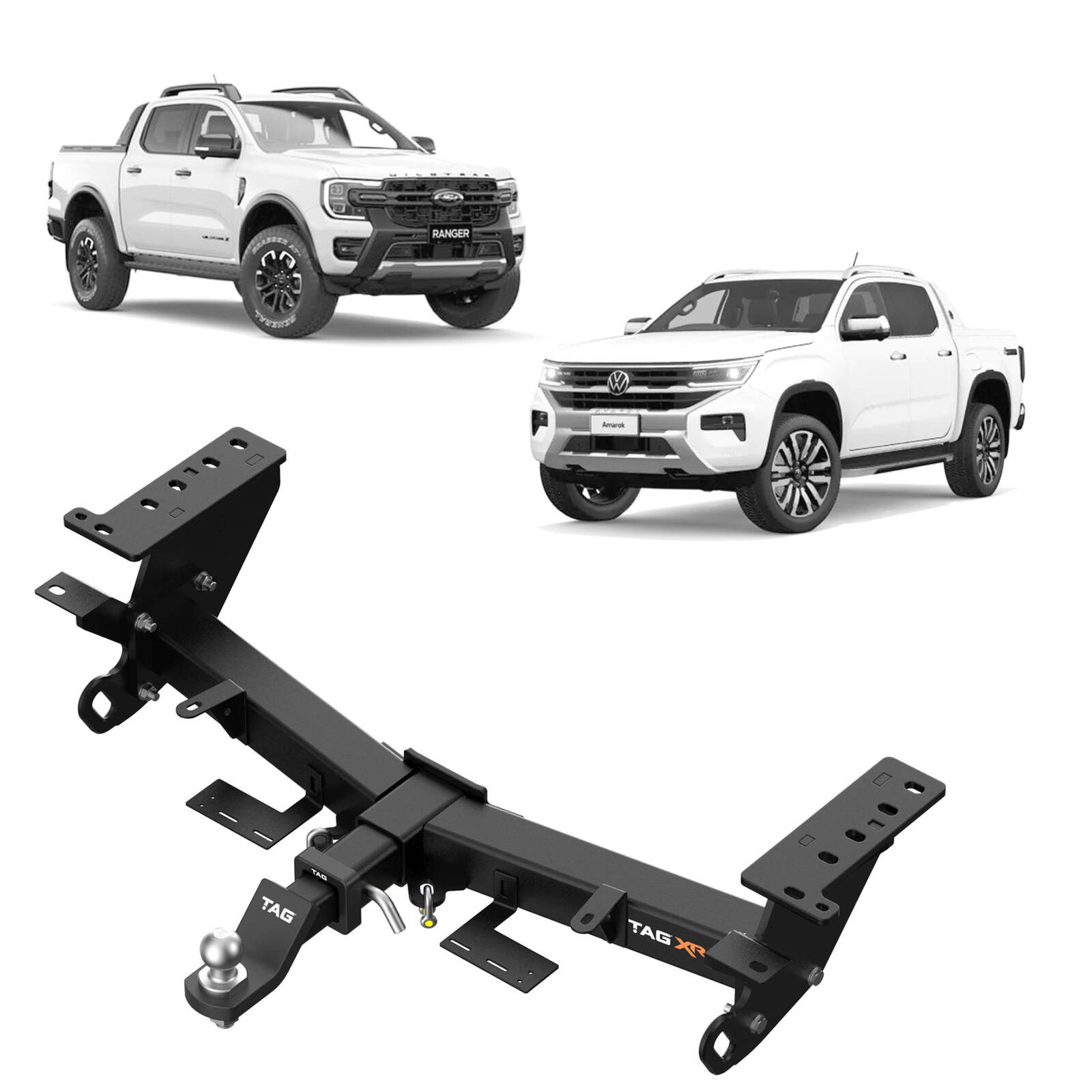 TAG Extreme Recovery Towbar and Direct Fit Wiring Harness for Ford Ranger (06/2022 - on), Volkswagen Amarok (12/2022 - on) - Styleside Models image