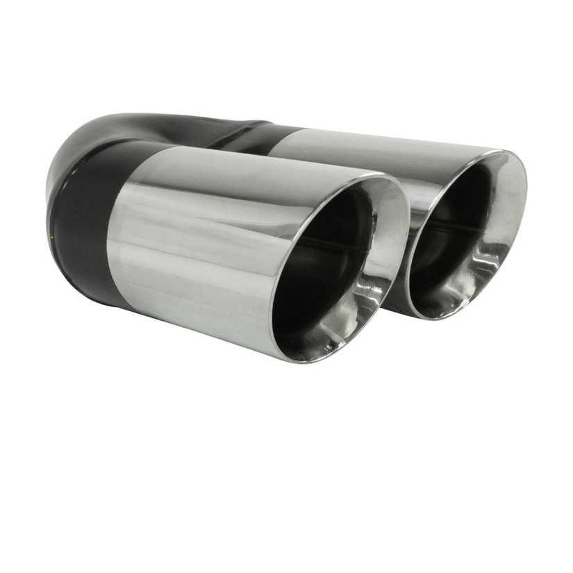 Angle Cut Inner Cone Stainless Exhaust Tip - 3" Inlet - Twin 3.5" Outlet image