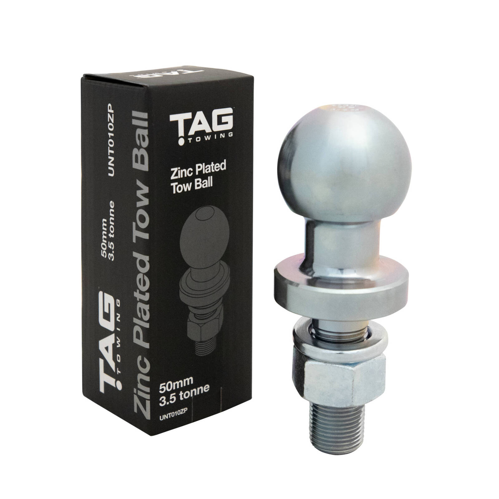 TAG Zinc Plated Tow Ball - 50mm, 3.5 tonne image