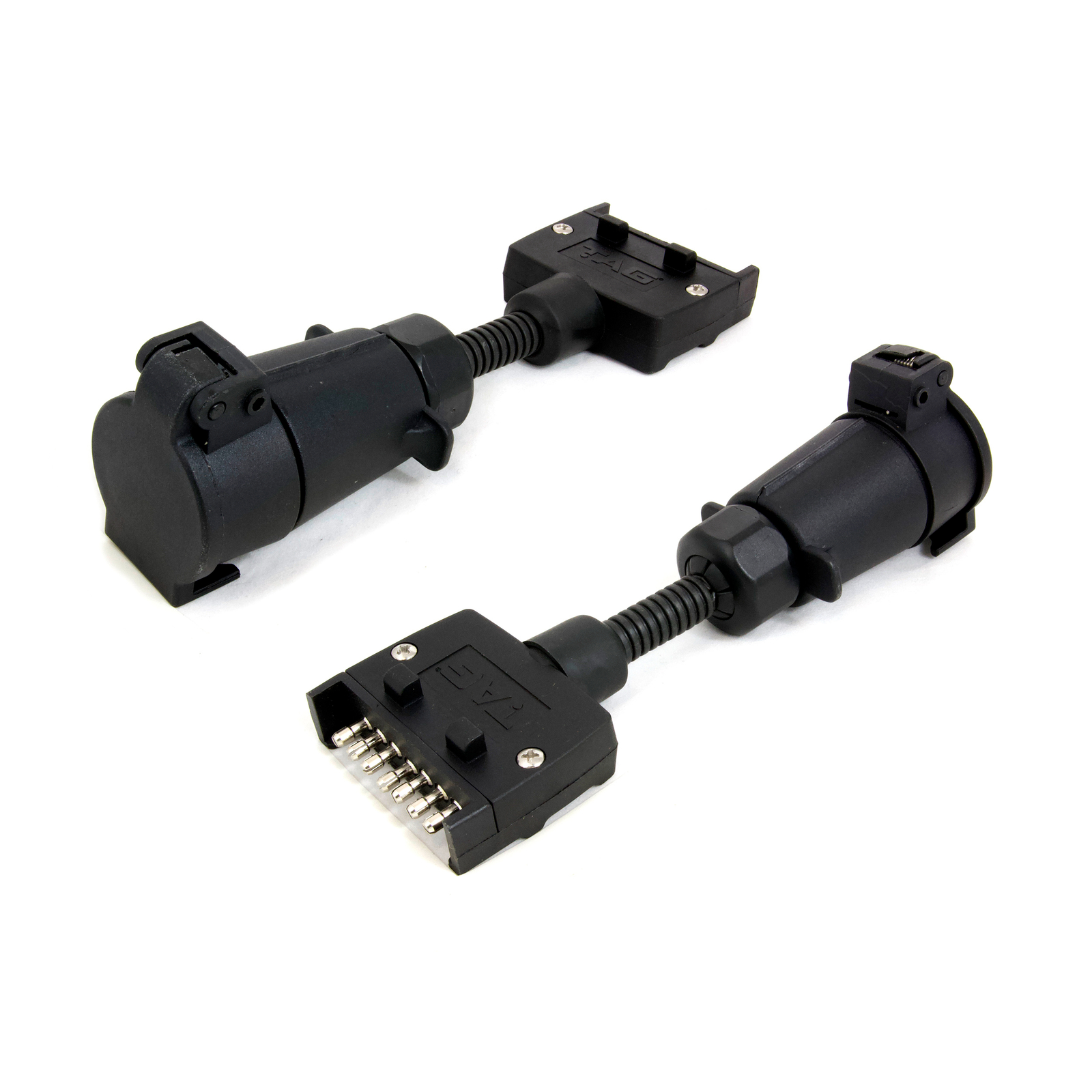 TAG Trailer Adapter - 7 Pin Flat Plug to 7 Pin Large Round Socket image