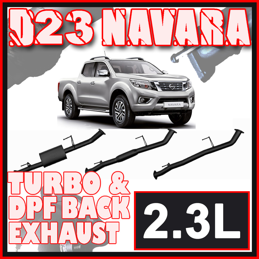 Nissan D23 Navara Exhaust NP300 3" Turbo Back Offroad 4x4 Systems image