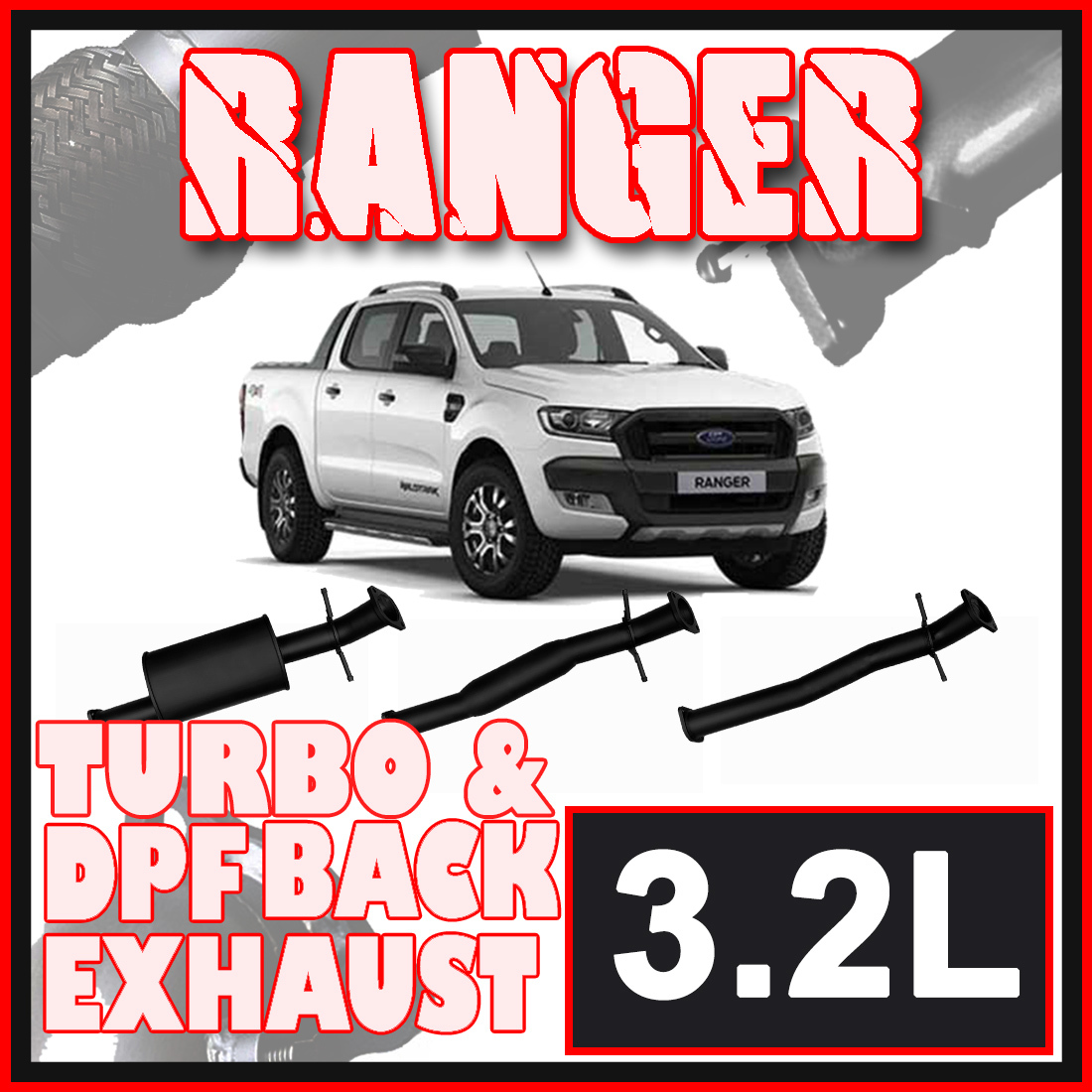 Ford Ranger Exhaust PX2/PX3 3.2L 3 Inch Offroad Systems image