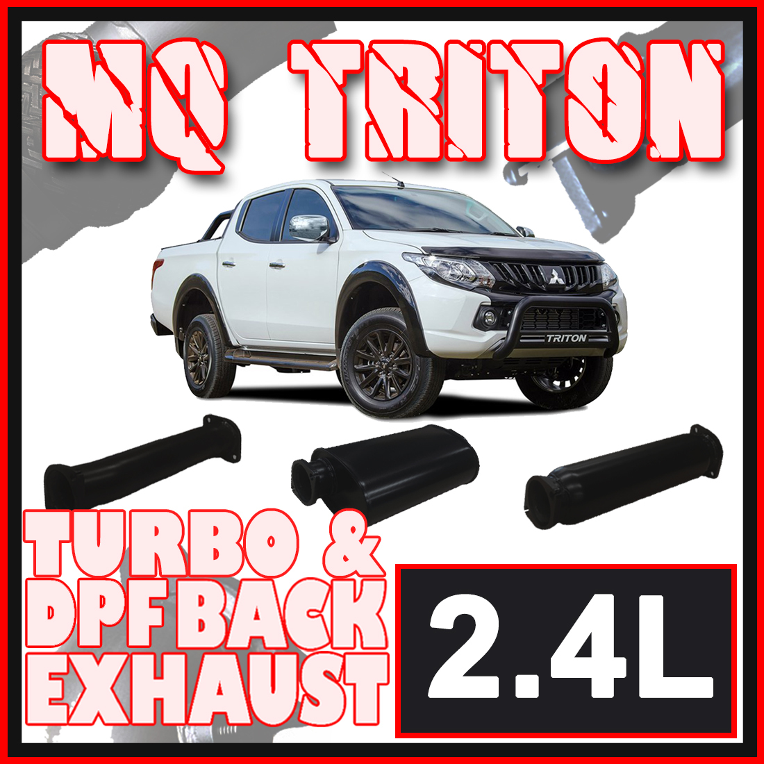 Mitsubishi MQ Triton Exhaust 2.4L 3" Turbo Back Offroad 4x4 Systems image