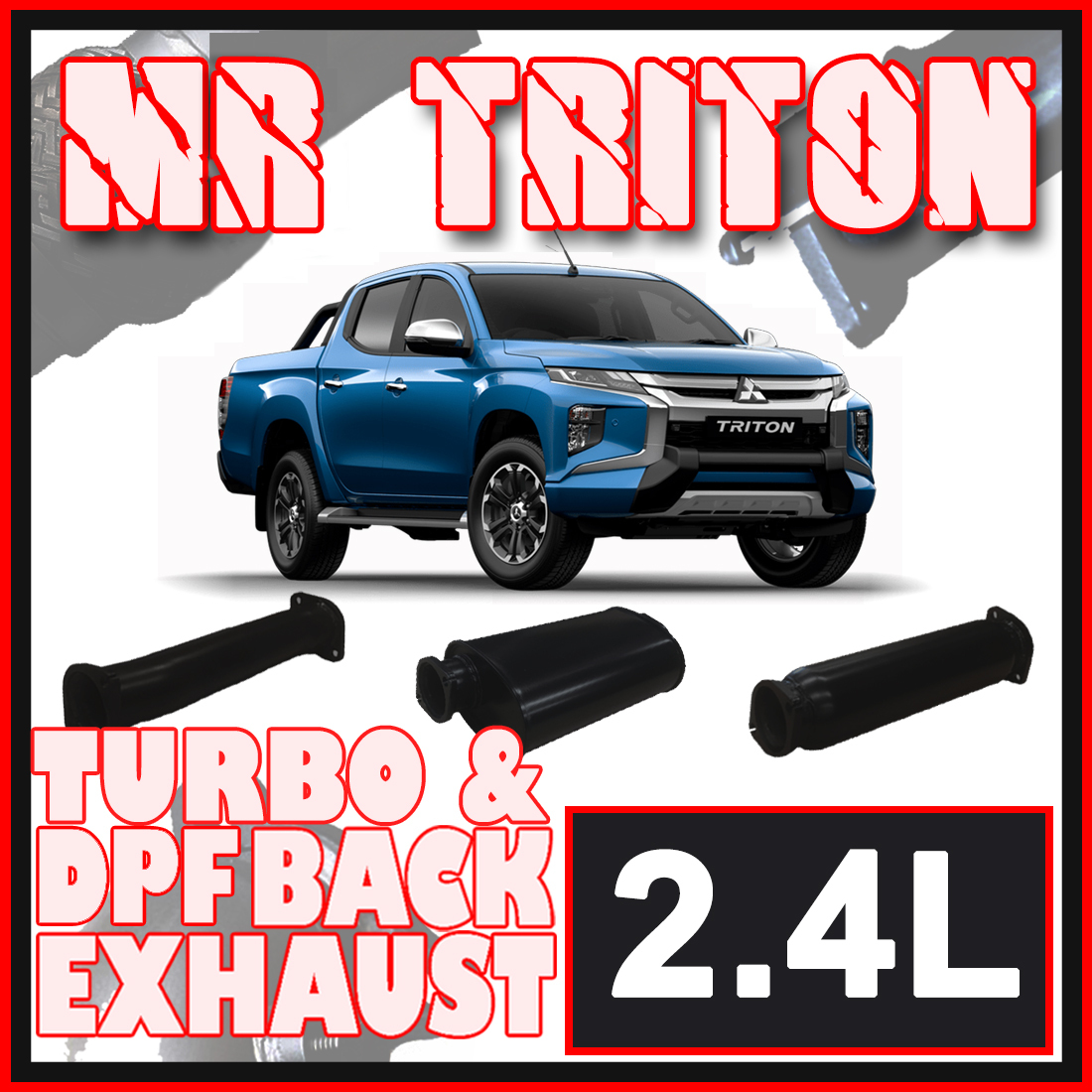 Mitsubishi MR Triton Exhaust 2.4L 3" Turbo Back Offroad 4x4 Systems image