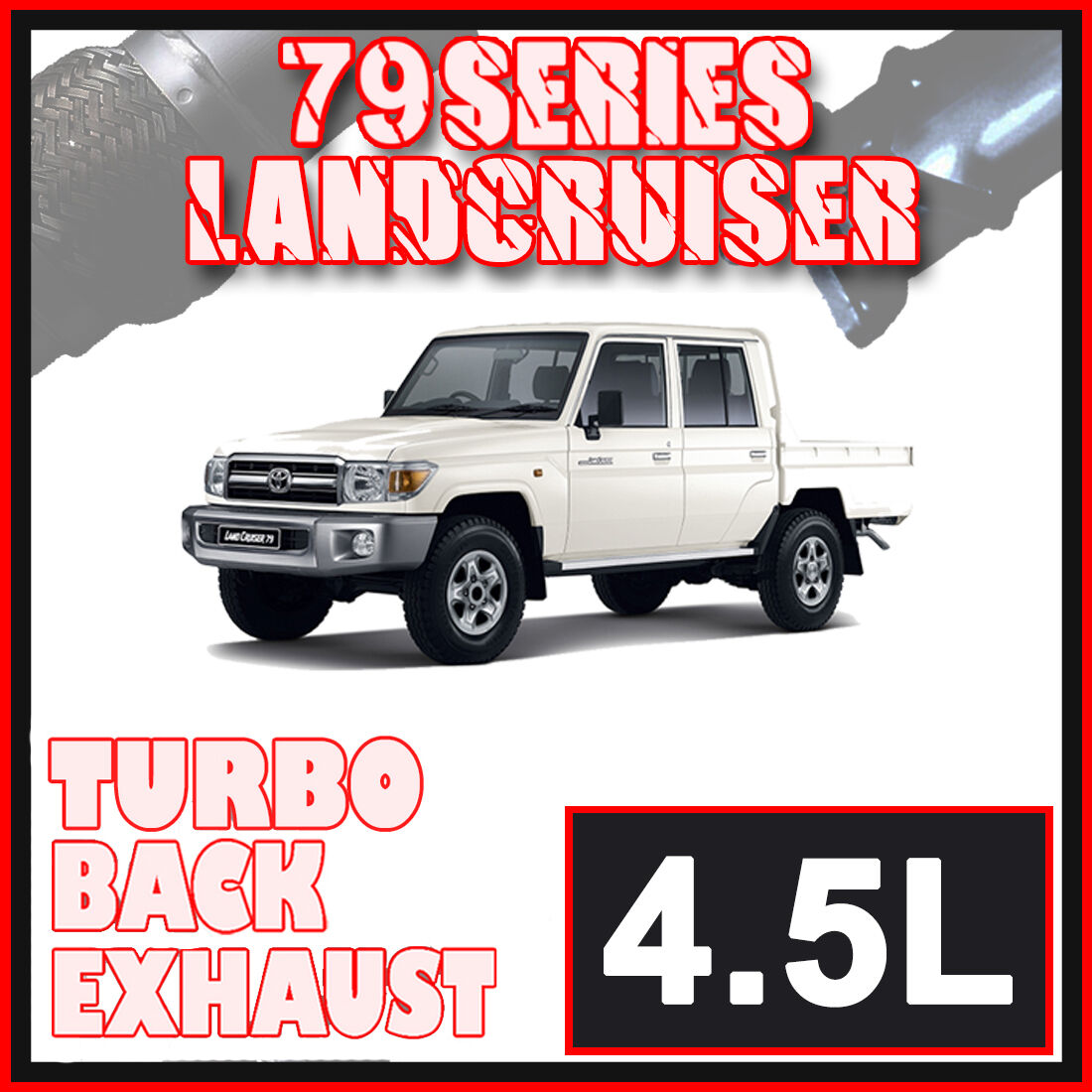 Toyota Landcruiser Exhaust 79 Series Dual Cab 3" & 3.5" Turbo Back Offroad Systems image