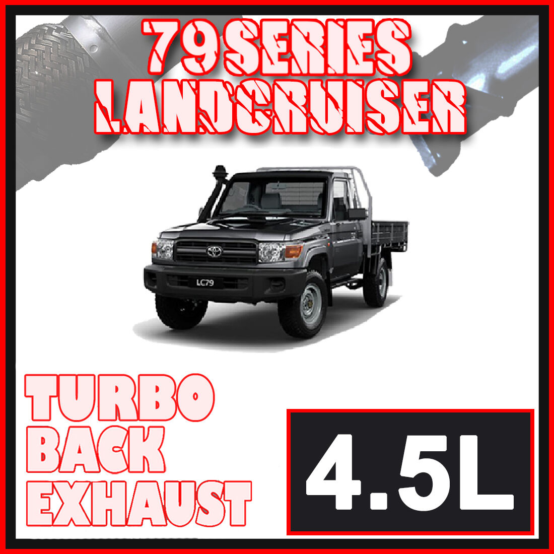 Toyota Landcruiser Exhaust 79 Series Single Cab 3" & 3.5" Turbo Back Offroad Systems image